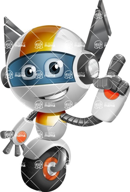 Cute robot cartoon character - 112 stock vector images - Cute robot cartoon character making attention gesture - stock vector image